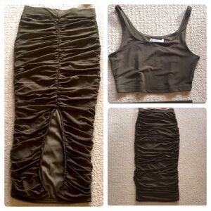 STUNNING Skirt & Top Set - Dark Green -XS - Like New